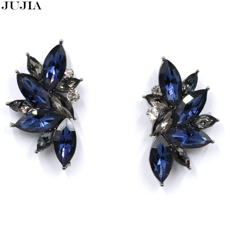 Смешанный винтажный дизайн полный кристалл серьги Модные женские Эффектные серьги-гвоздики с драгоценными камнями для женщин