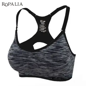 

ZH ROPALIA Women Fitness Bras Adjustable Spaghetti Straps Padded Sportwear Tops Seamless Push Up Vest Shake Proof Underwear