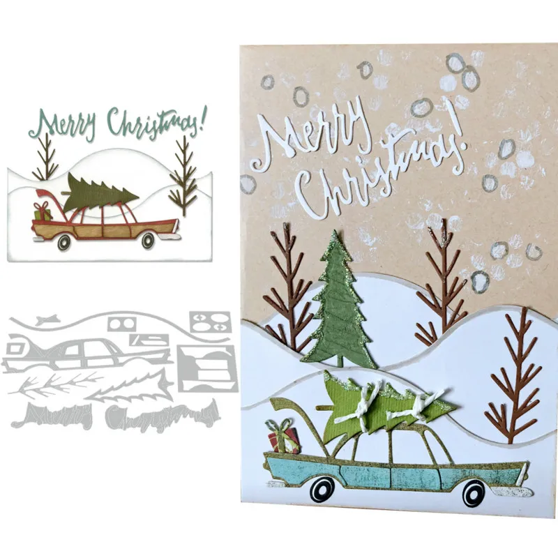 

Estel Merry Christmas Stitched Metal Cutting Dies Stencil for DIY Scrapbooking Embossing Paper Cards Decorative Craft Die Cut