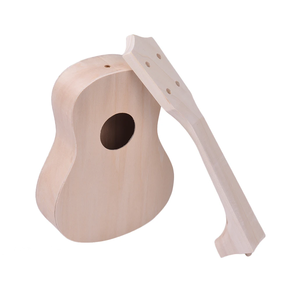21 Inches Unfinished DIY Ukulele Ukelele Uke Kit Basswood Body &amp Neck Rosewood Fingerboard Bridge Nylon String | Спорт и