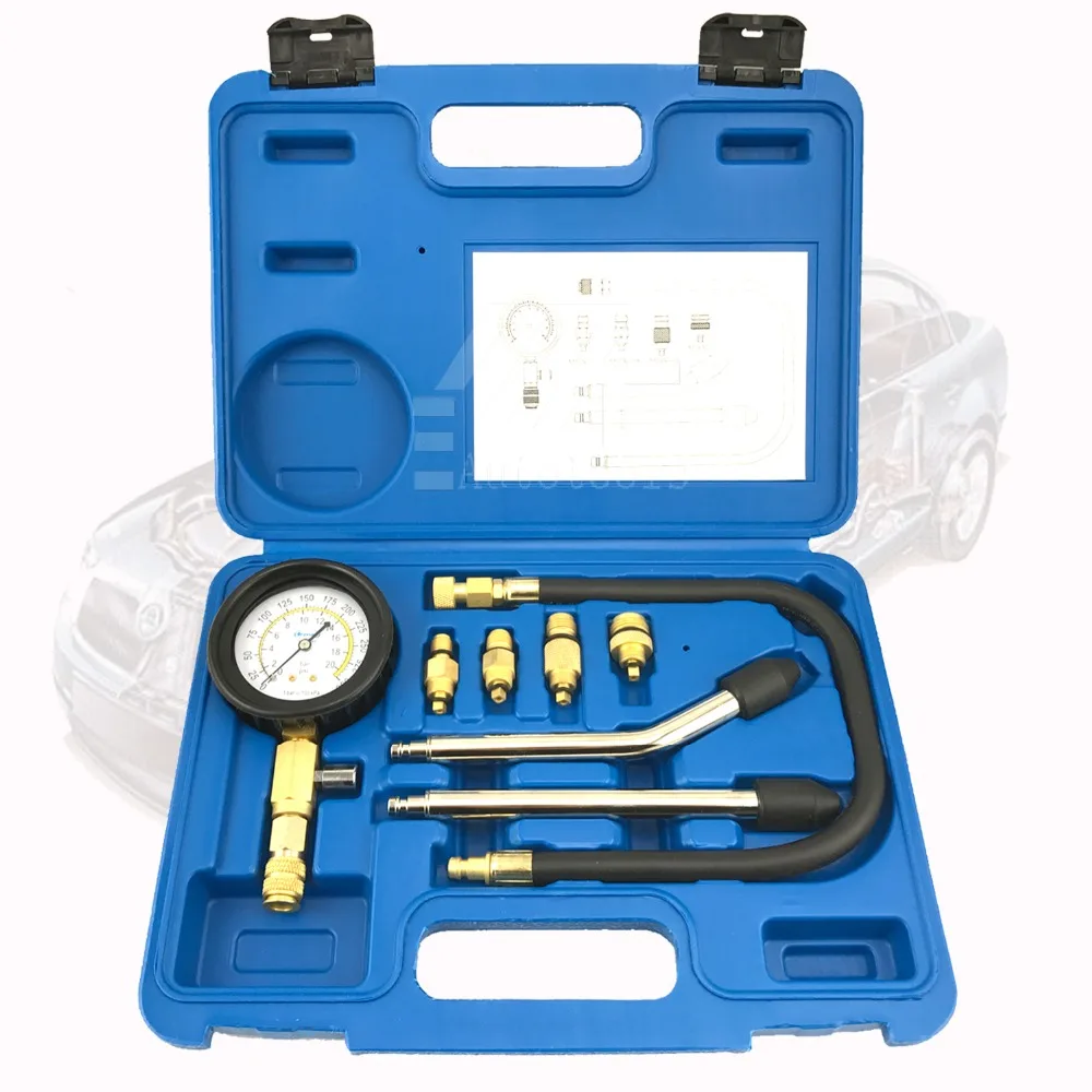 8 PCS Petrol Gas Engine Cylinder Compressor Gauge Meter Test Pressure