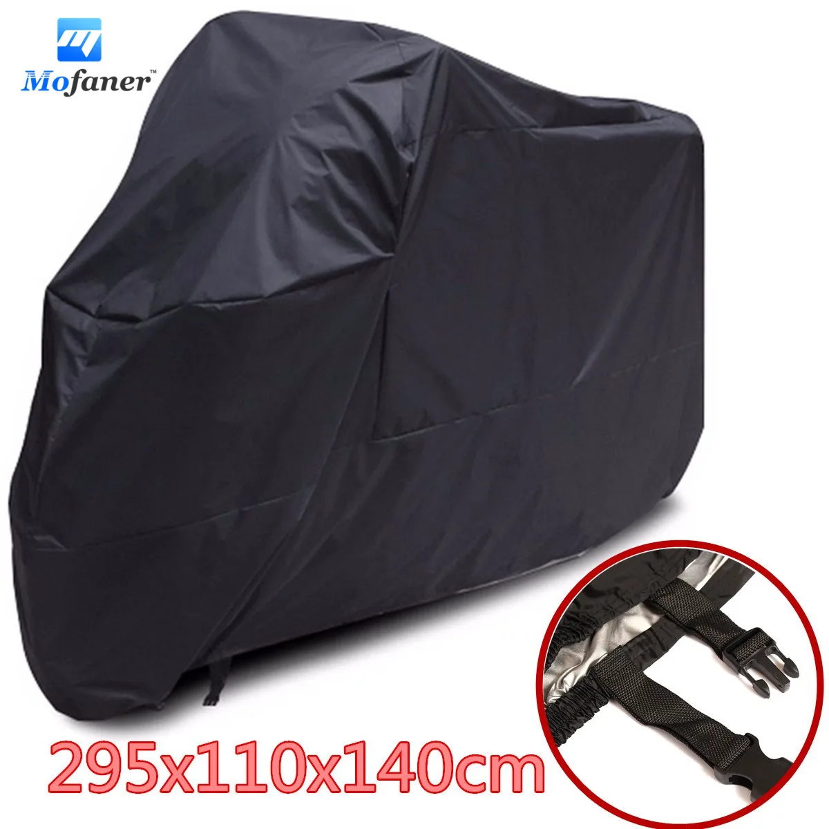 

XXXL Motorcycle Cover Universal Black Waterproof UV Protection 295x110x140cm Motocycle Cover for Harley-Davidson Street
