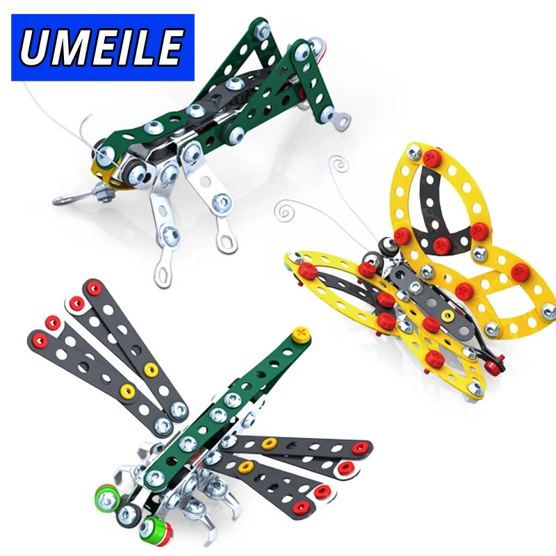 Бренд UMEILE 3 стиль 3D металлическая головоломка животное Стрекоза бабочка