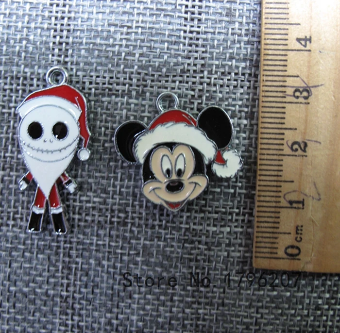 

10 Pcs Nightmare Before Christmas Mickey Cartoon Charm Necklace/Bracelet/Earrings Pendants DIY Jewelry Making Accessories T-11