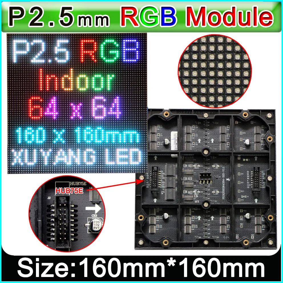 

High-definition video wall LED display P2.5 Indoor full color module,HD LED display module SMD 3in1 RGB LED Displays LED panel