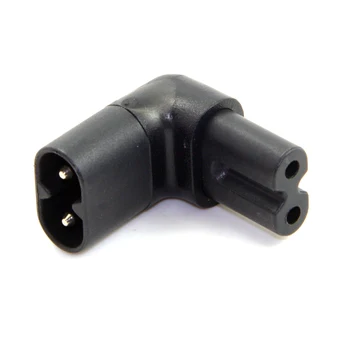 

10pcs/lot Cablecc Figure 8 IEC 320 C7 to C8 90 Degree Up Down Angled Right Angle AC Power Adapter Extension