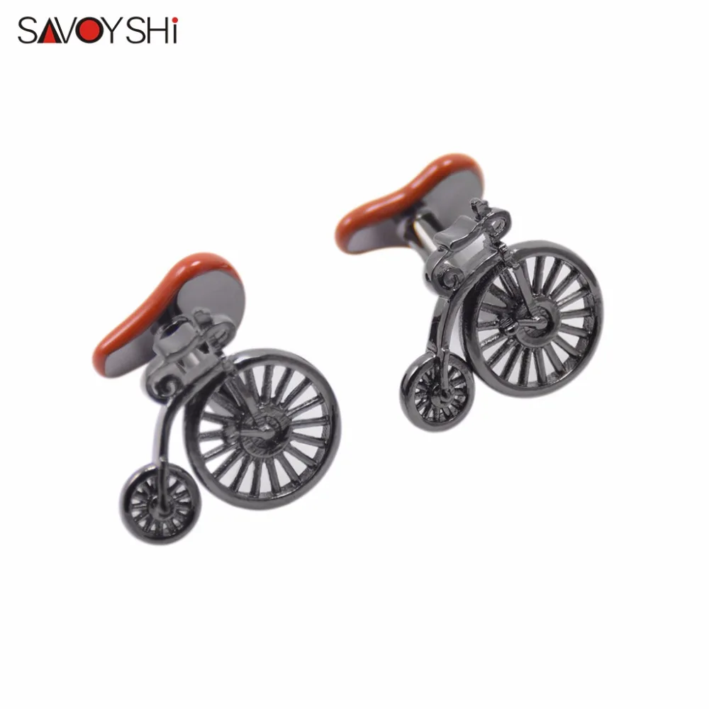 SAVOYSHI Novelty Bicycle Cufflinks for Mens Shirt Cuff buttons High Quality Brown Enamel Cuff links Fashion Men Brand Jewelry цена SAVOYSHI Novelty Bicycle Cufflinks for Mens Shirt Cuff buttons High Quality Brown Enamel Cuff links Fashion Men Brand Jewelry цены онлайн