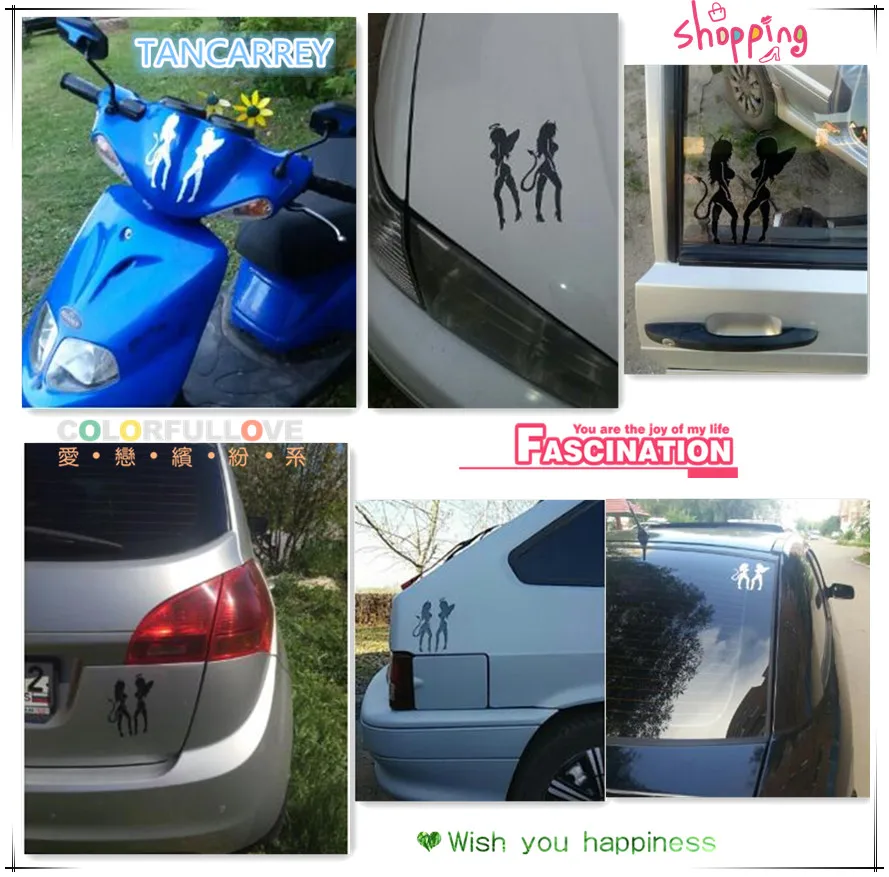 Автомобильные наклейки Devil &amp Angel для Ford Focus 2 3 1 Fiesta Mondeo MK4 MK 4 Transit Fusion Kuga Ranger Mustang