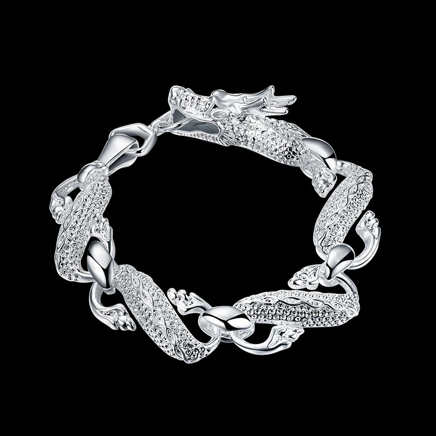 925 пробы серебряный браслет с драконом для мужчин и женщин, хорошее ювелирное изделие, браслет с Перидотом и кефрибаром