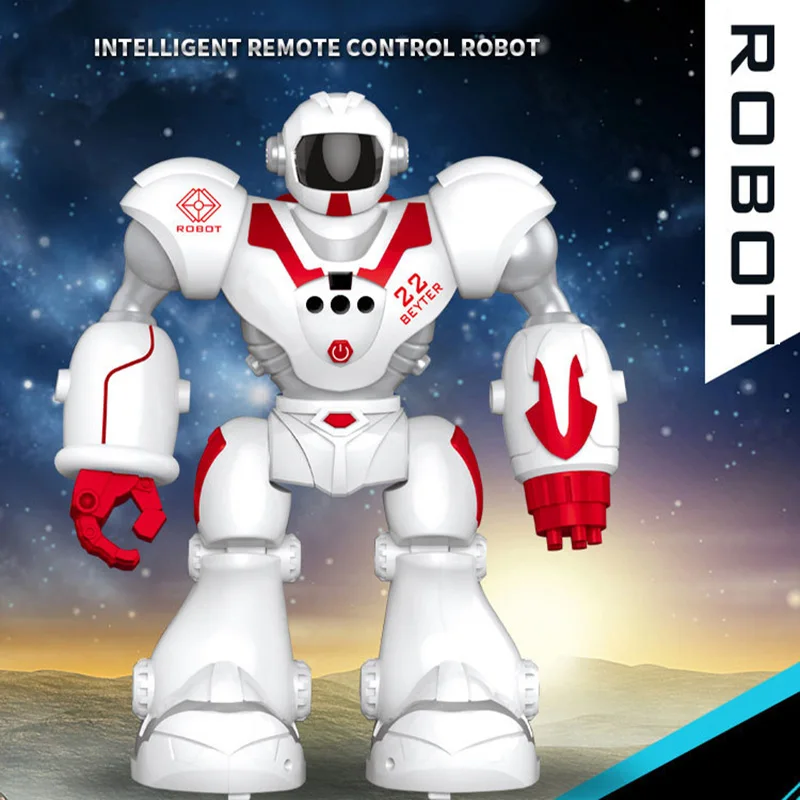 

RC Intelligent Robot Toy USB Charging Robot with LED light, Tell a story Programmable Robot Toy for Boys Children Birthday Gift