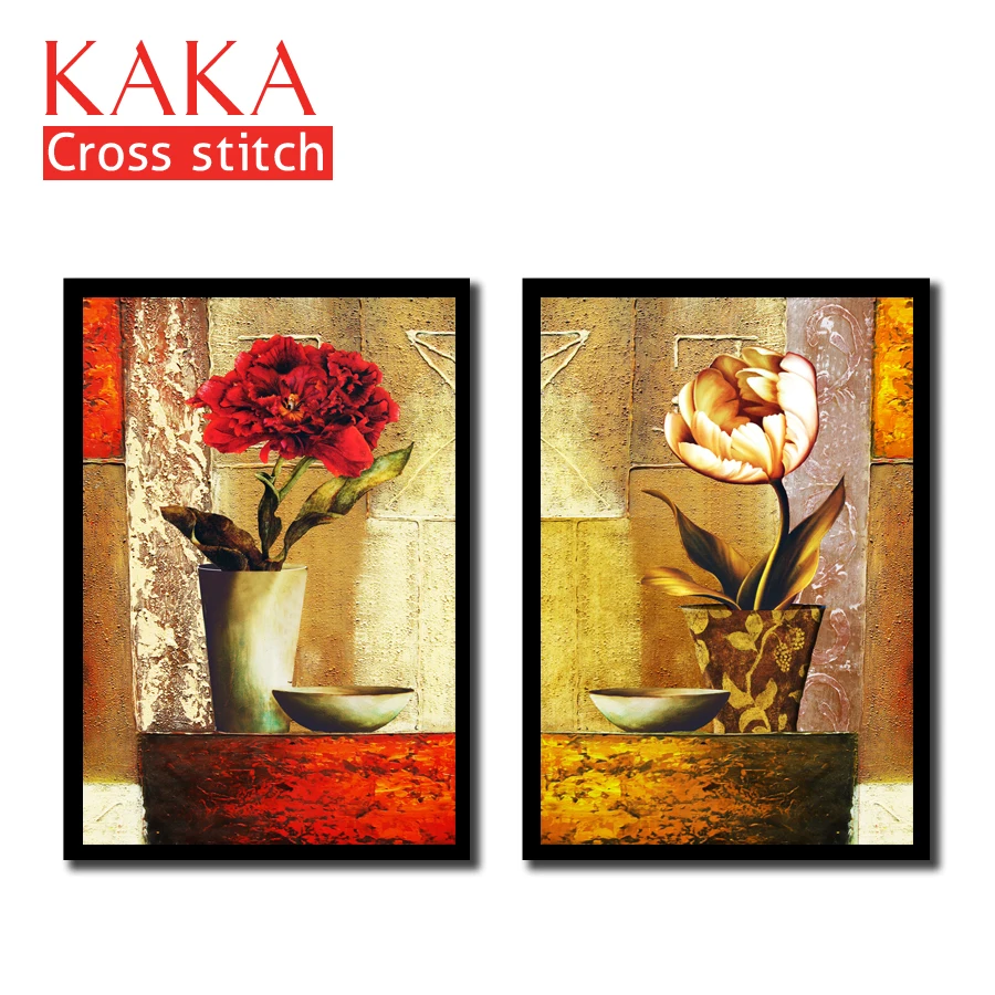 

Cross stitch kits,Embroidery needlework sets with printed pattern,11CT-canvas for Home Decor Painting,Flowers Full NCKF016