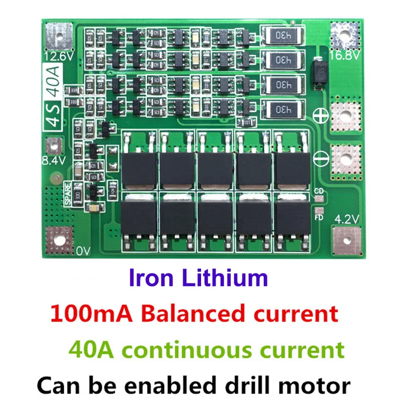 Шт./лот 4S 40A Утюг литиевая батарея зарядное устройство защиты доска В в 14,4 Lipo ячейки модуль PCB BMS для дрель двигатель с балансировки