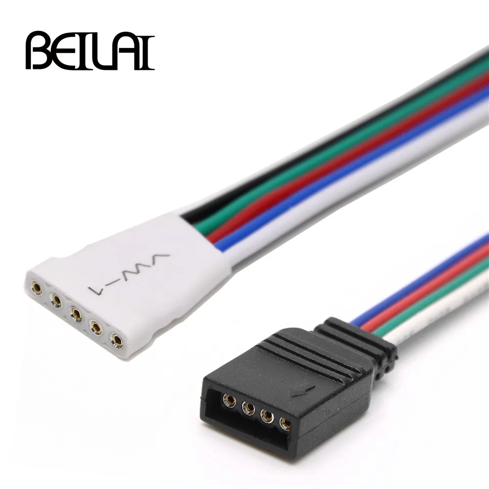 

5pin 4pin RGBW RGB LED Strip Connector For SMD 5050 RGBW RGBWW RGB LED Strip Lights Flexible Neon Tape 5pcs/lot