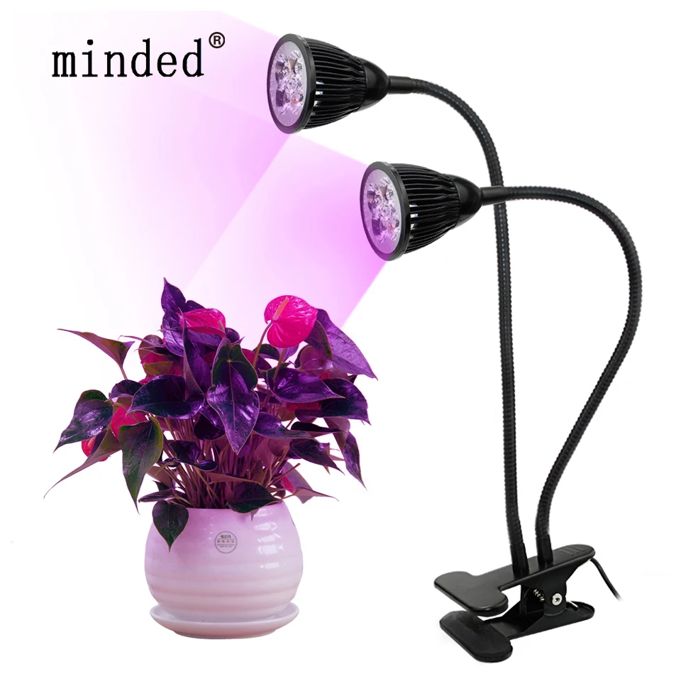 

Grow Light LED Full Spectrum Dual Head With 360 Degree Flexible Lamp Holder Clip LED Plant Grow Light for Indoor Desktop Plants