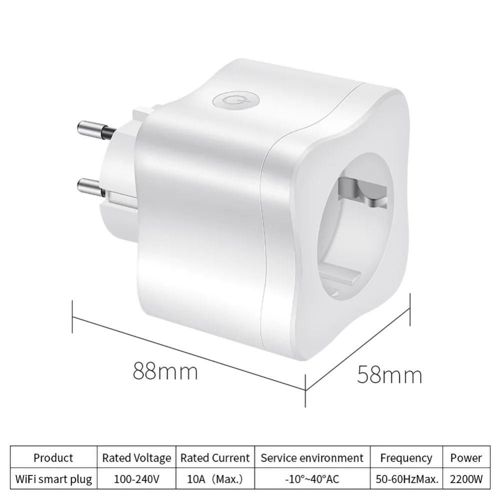 

WIFI Smart Socket EU Plug 220V 16A Remote Control Smart Timing Switch Work For Amazon Alexa/Google Assistant
