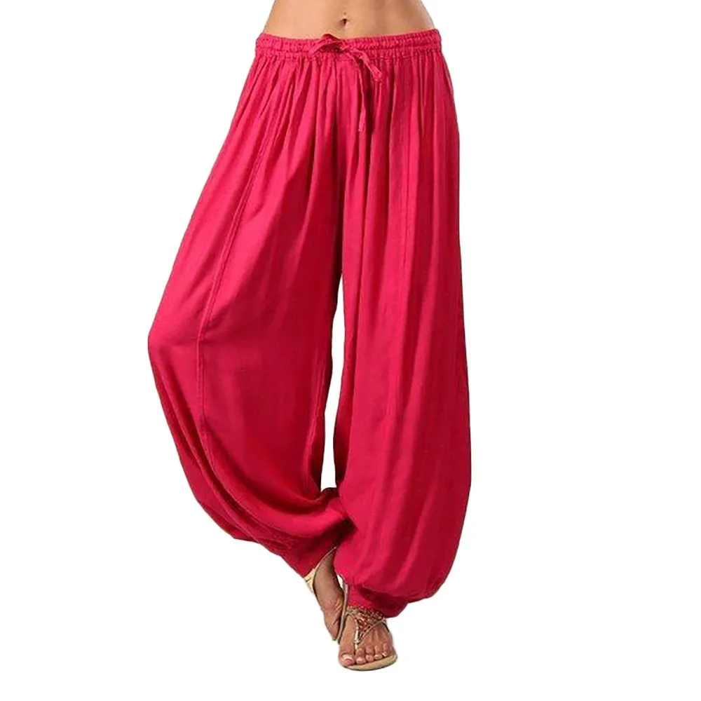 

Women Plus Size Solid Color Casual Loose Harem Pants Pants Women Trousers 2018 Ladies Comfy Beach Baggy Plus Size