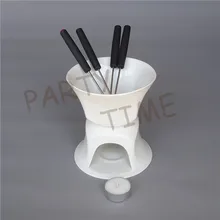 Керамический набор для шоколадного фондю для сыра, четыре вилки для фруктов