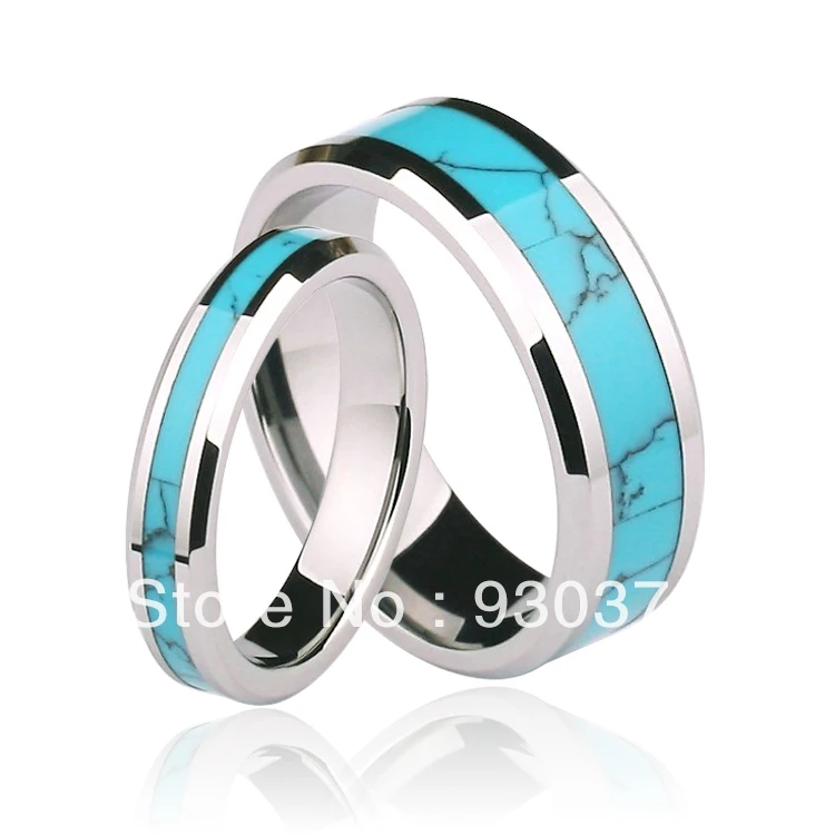 

Free Shipping Super Deal Size 4-12.5 blue bohemian minimalist Tungsten white gold Ring Woman Man's wedding Rings Couple Rings