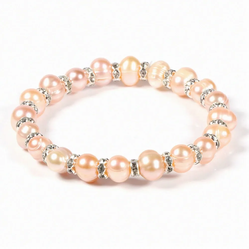 

100% Natural Freshwater 9 mm Pearl Bracelet High Quality Pearl Bracelets for Women Length 6.8-7 inches