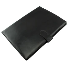 PPYY NEW-A4 Zipped Conference Folder Business Faux Leather Document Organiser Portfolio Black