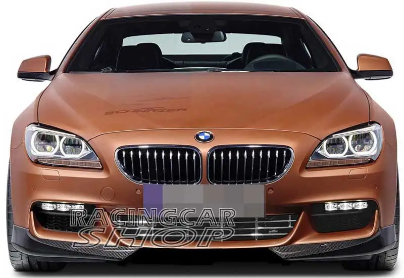 ACS style Real Carbon Fiber Front Spoiler Lip spoiler 1pair for BMW 6-Series F06 F12 F13 M Sport bumper  2012UP