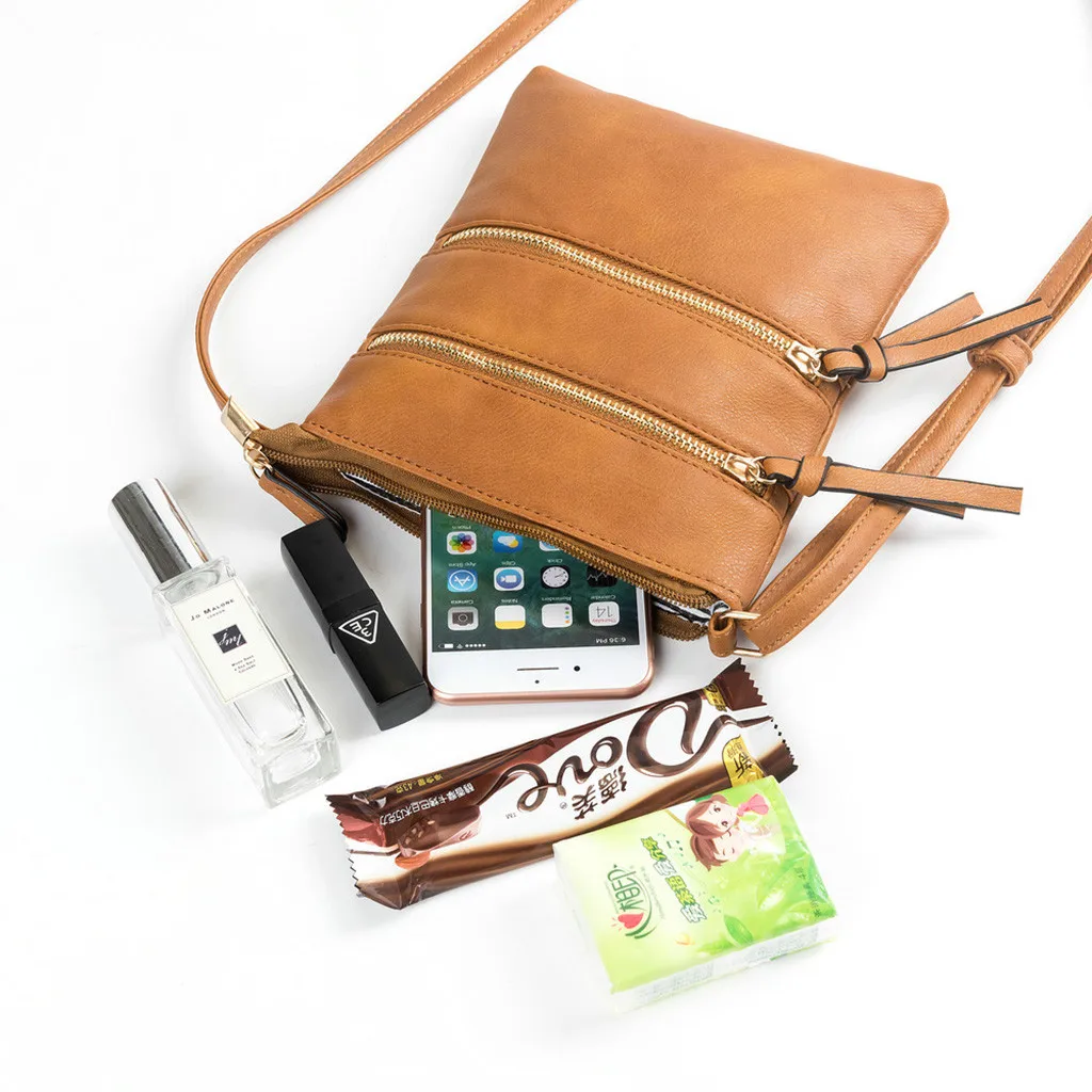 

Women New Functional Multi Pocket Crossbody Bag Messenger Shoulder Bag Pu Leather Handbags Fashion Ladies Shoulder Bag Casual