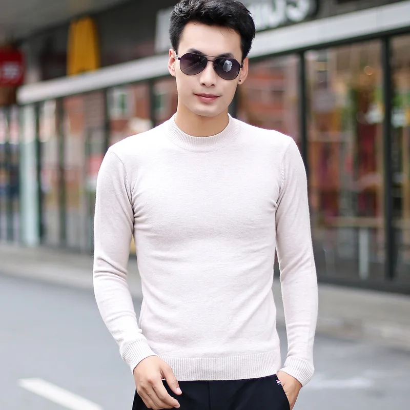 autumn winter men fashion warm half turtleneck sweater