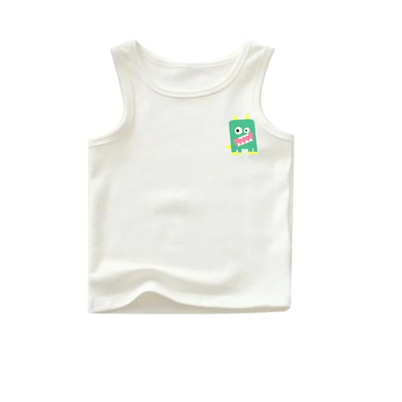 bulk sale mix style size tanks white 100 cotton kids tanks boy tanks shirts cartoon child