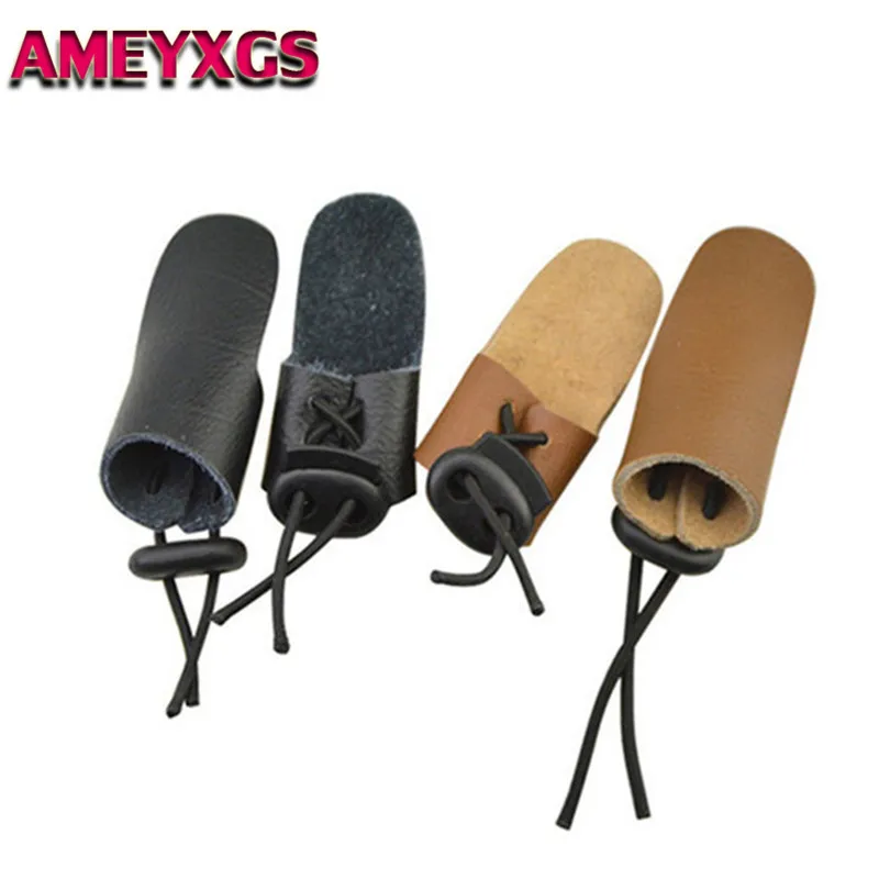 2Pcs Archery Finger Guard Leather Finger Protector Single Fingers Guard