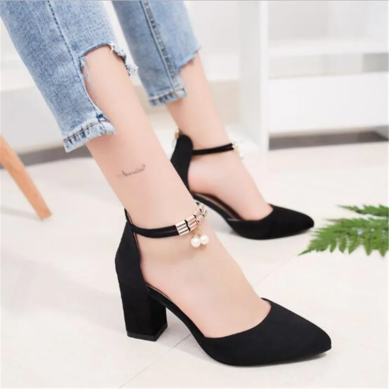 

2019 Sandalias femeninas high heels Autumn Flock pointed sandals sexy high heels female summer shoes Female sandals mujer X103
