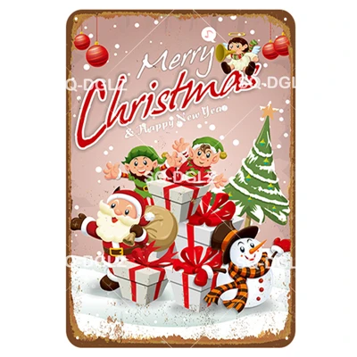 [SQ-DGLZ] Дед Мороз металлический знак бар настенный/дверной Декор Рождественский оловянный Знак Домашний декор живопись таблички Рождественский подарок