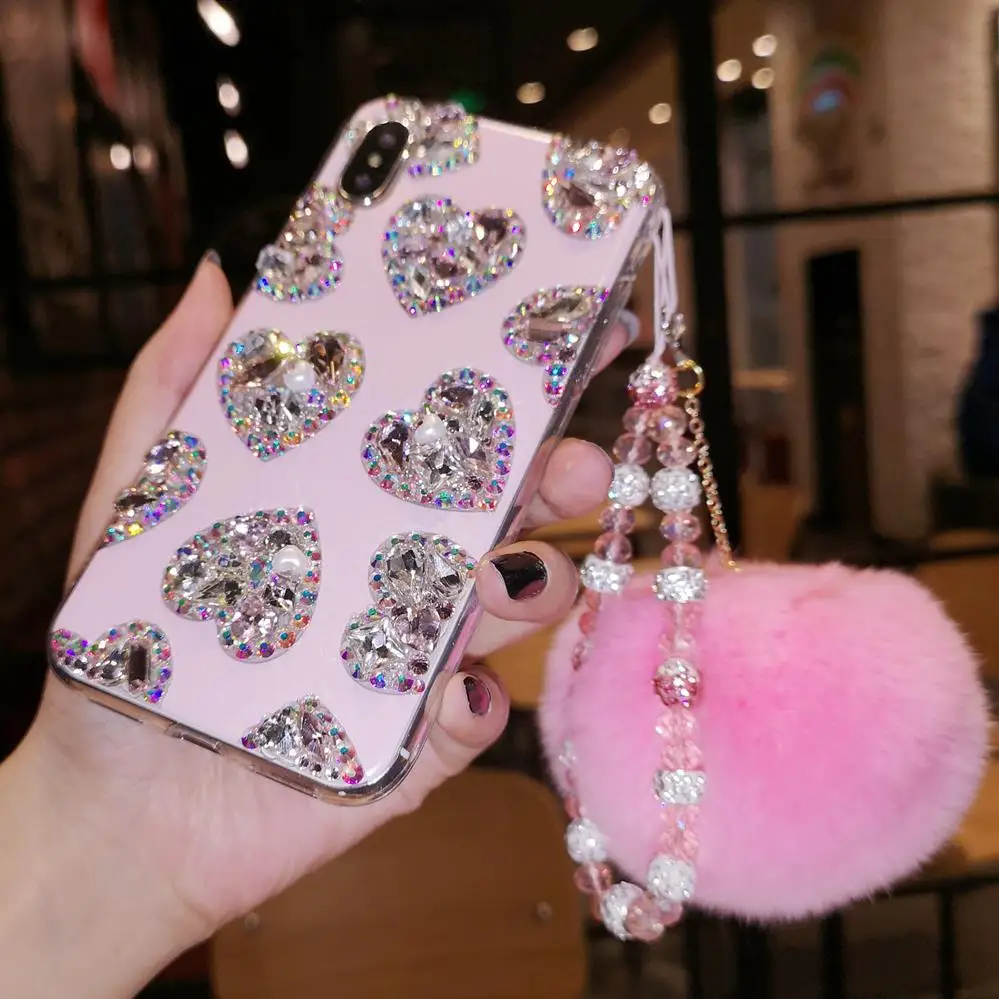 Роскошный чехол с кристаллами в виде сердца для iPhone 11 pro iphone XS Max X XR 8 7 6 plus подарок