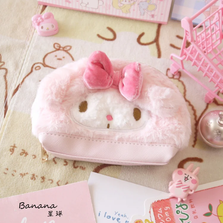 Мультфильм Sanrio, Hello Kitty с рисунками из мультфильма «My Melody Cinnamoroll Pom pompurin тряпичный кошелек, сумочка, косметичка для макияжа Сумки для детей подарок - Цвет: Бежевый