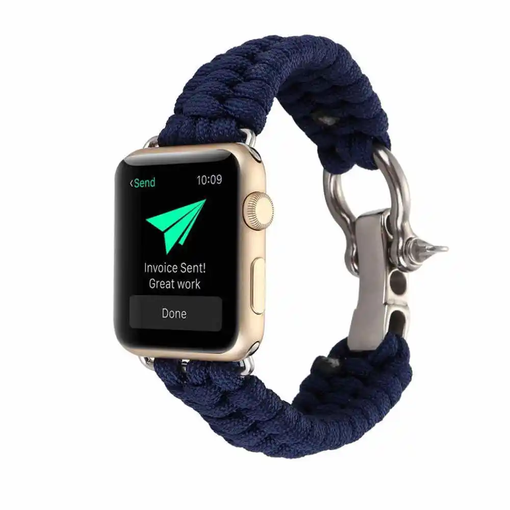 Для iWatch серии 4/2/1 браслет для выживания нейлоновый ремешок на запястье с прочной