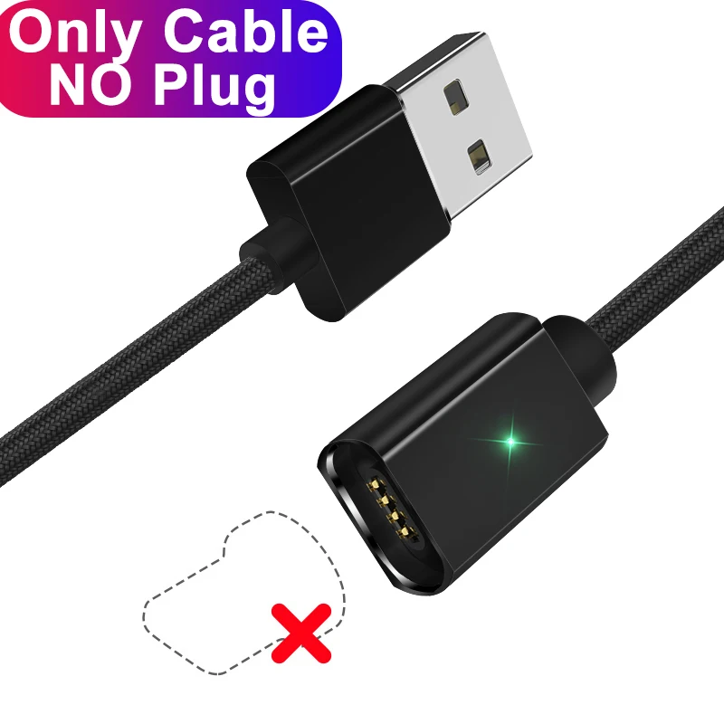 Essager магнитное USB зарядное устройство для iPhone кабель 3 м 2 м 1 м Lghting кабель для передачи данных Шнур для iPhone X 8 7 6 6S 5 5S SE провод для быстрого заряда - Цвет: Black Cable No Plug