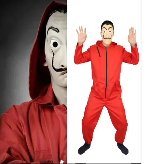 Movie La Casa De Papel Salvador Dali Costume The House of Paper Cosplay Playing Party Halloween Money Heist Costume XS-2XL -