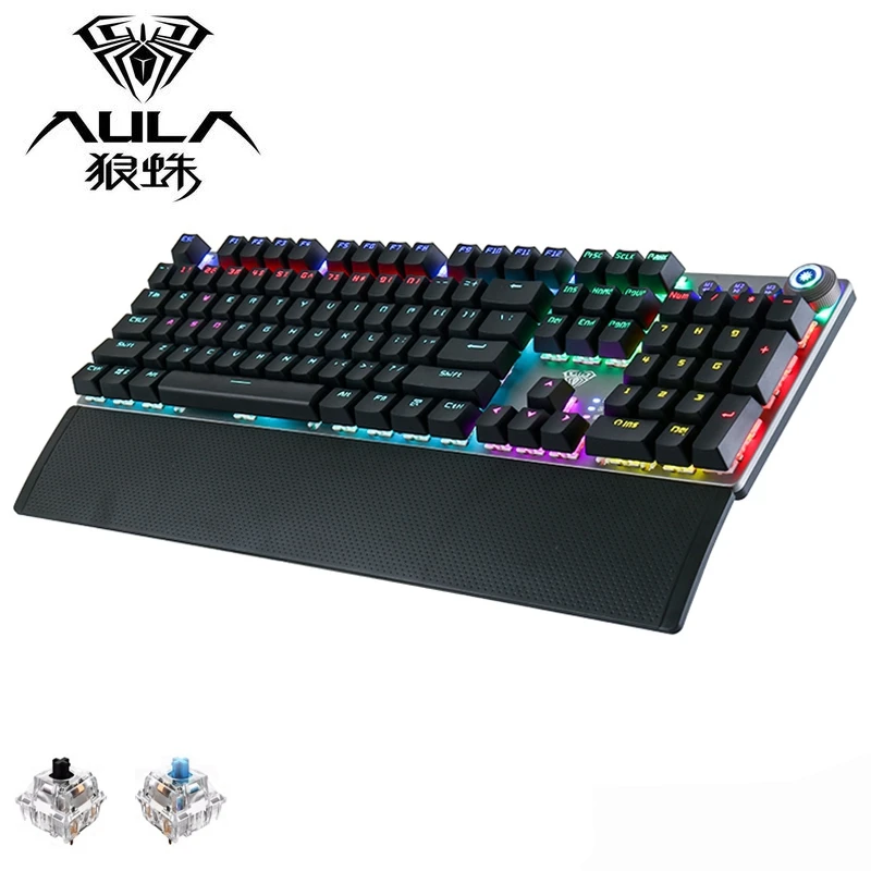 

AULA Anti-Ghosting USB Wired Mechanical Keyboard 104 Russian Keys For Computer Gamer Metal Gaming Keyboard Arabic Spanish Hebrew