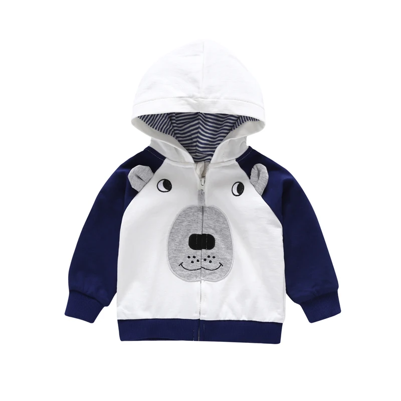 Весенне-осенняя верхняя одежда для детей, пальто полосатая куртка с капюшоном для маленьких мальчиков топы на молнии, хлопковая одежда для девочек возрастом от 9 до 36 месяцев - Цвет: 9
