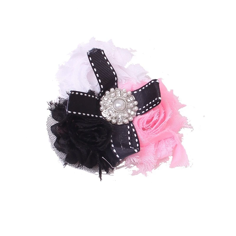 

Baby Headband Soft with Chiffon Flower White Pink Black Colorful Elastic Hairbands headwear girls bow knot hair accessories