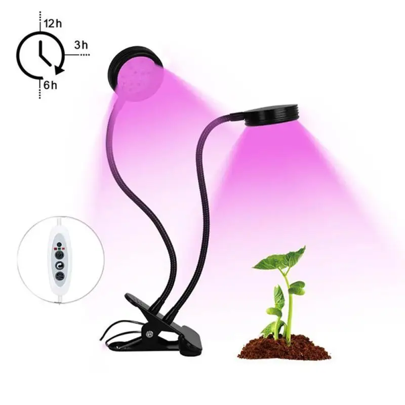 

USB Dual Head Plant LED Grow Light 18W 64LEDs Bulb Lamp House Indoor 3 Timing Modes Function For Plant Flower Growing Z30