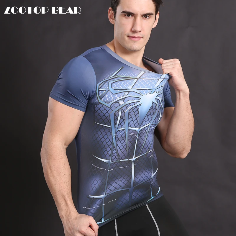 

Spiderman T shirt Compression Superhero T shirt Men Top Crossfit Tee Male Armor Cosplay Costume Fitness Bodybuilding ZOOTOP BEAR