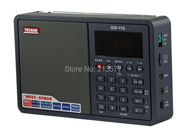 

Free Shipping, Famous TECSUN Mini Portable Radio ICR110 AM/FM RADIO/ RECORDER/ MP3 WMA WAV PLAYER/USB Mini Speaker