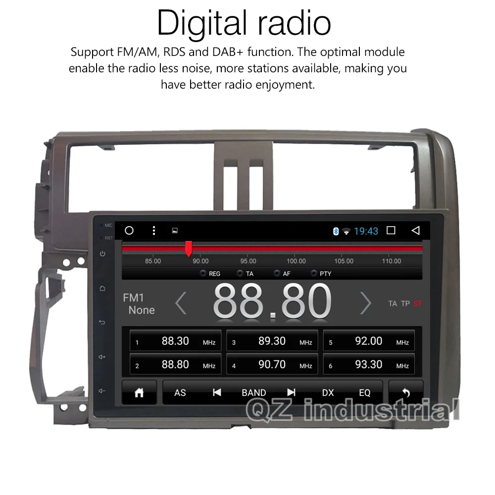 Discount QZ industrial HD 9" Android 8.1 T8 Car DVD player for Toyota Prado Land Cruiser 150 2010-2013 with 3G 4G GPS BT WIFI Radio Navi 2
