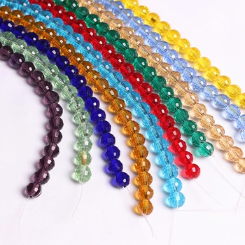 

ZHUBI 70pcs 10MM Charm Colorful Crystal Bead Glass Jewelry Precious Round Ball Faceted Spacer Loose Beads DIY Accessoires Making
