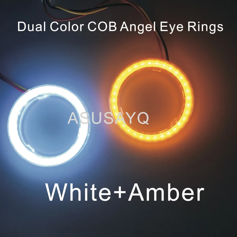 80MM LED HALO RINGS SMD White Amber Dual Color LED ANGEL EYES DRL Turning Signal 80MM LED HALO RINGS SMD White Amber Dual Color LED ANGEL EYES DRL Turning Signal