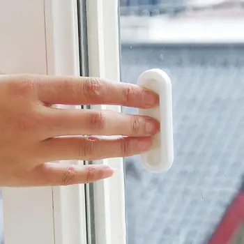 

16pcs Glass Window Cabinet Drawer Wardrobe Self-Adhesive Handle Paste Sliding Door Handles Labor Saving