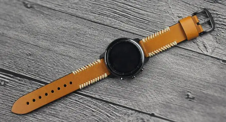 Ремешок из натуральной кожи для часов Huami Amazfit ремешок Bip SmartWatch для amazfit Stratos 2 Pace gts gtr 47 мм браслет ремешок