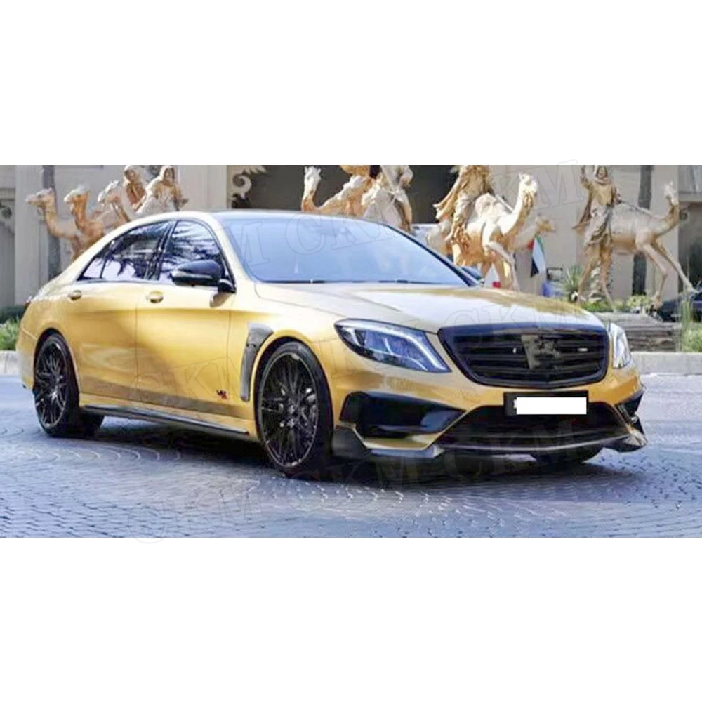 Для W222 углеродное волокно передняя губа Лопата для Mercedes Benz S класс S63 AMG 2014 2017