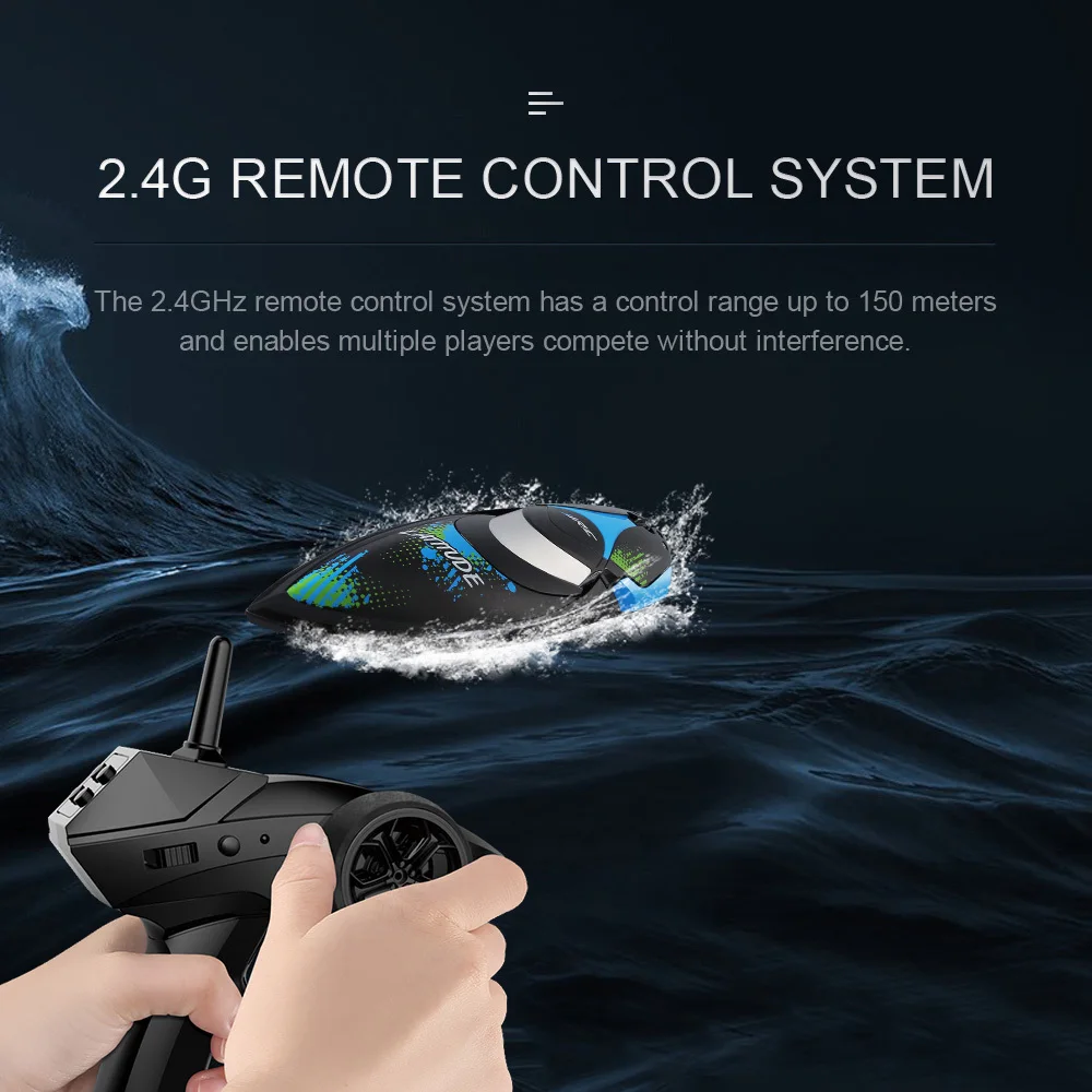 Радиоуправляемая лодка JJRC S3 Latitude 2 4 ГГц канала 25 км/ч|Радиоуправляемые лодки| |