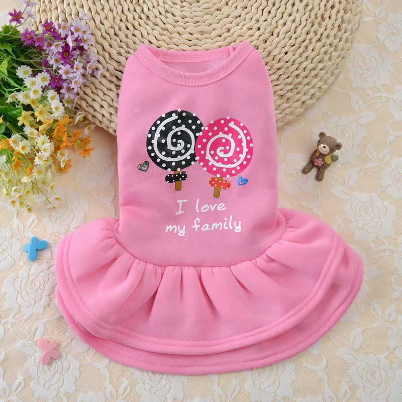

Pet Dog Lovely Princess At Dress Printed Dancing Girl Dress Jacket Puppy Dog Chihuahua Teddy Spring Autumn Clothes For Puppy